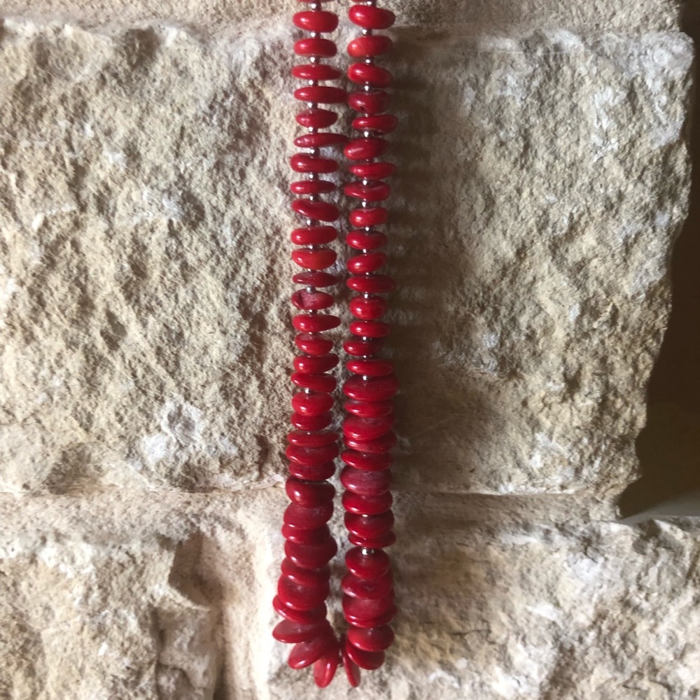 Vintage Southwest Coral Nugget Necklace